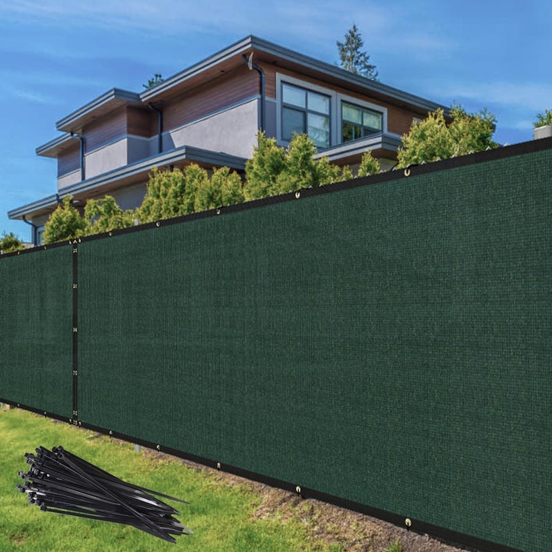 TANG 4' x 20' Privacy Fence Screen Green Shade Cloth with Grommets, Chain Link Fence Panels Outdoor Mesh Fabric Fencing, Balcony Windscreen Cover,Temporary Garden Fencing for Yard Deck Pool - Image 1